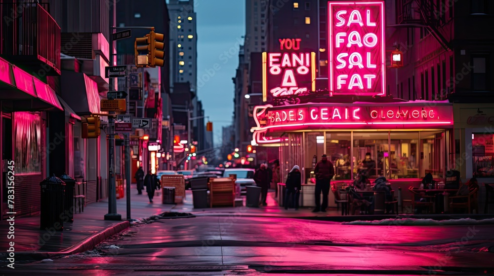 city neon pink letters