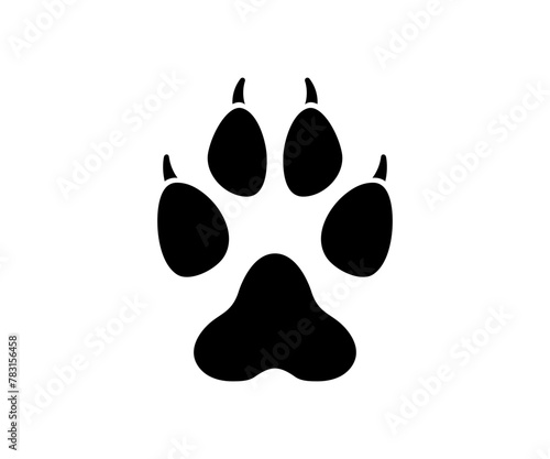 Wolf paw print. Wolf tracks. Wolf footprint.