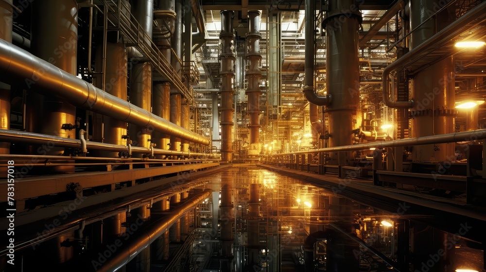 pipes chemical plant interior