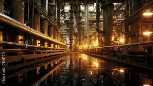 pipes chemical plant interior © vectorwin
