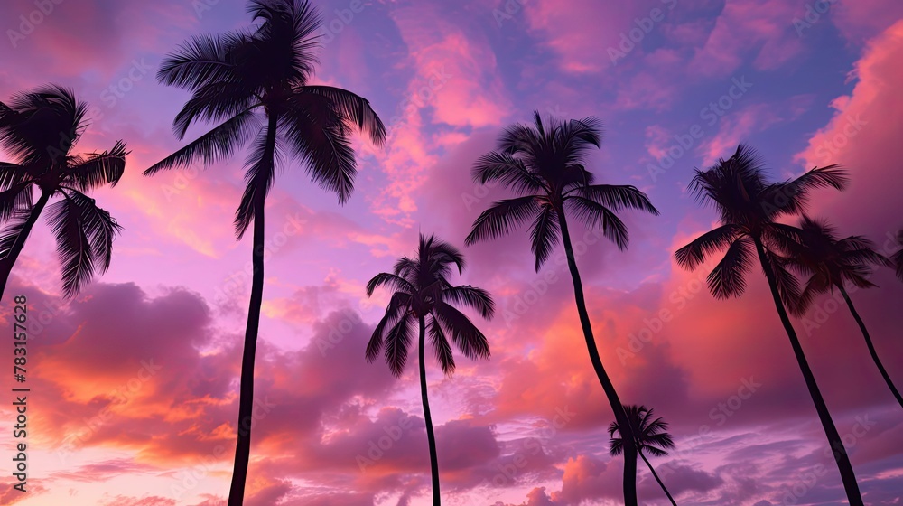 sunphoto palm trees pink