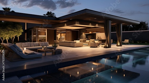 outdoor luxury house dark © vectorwin