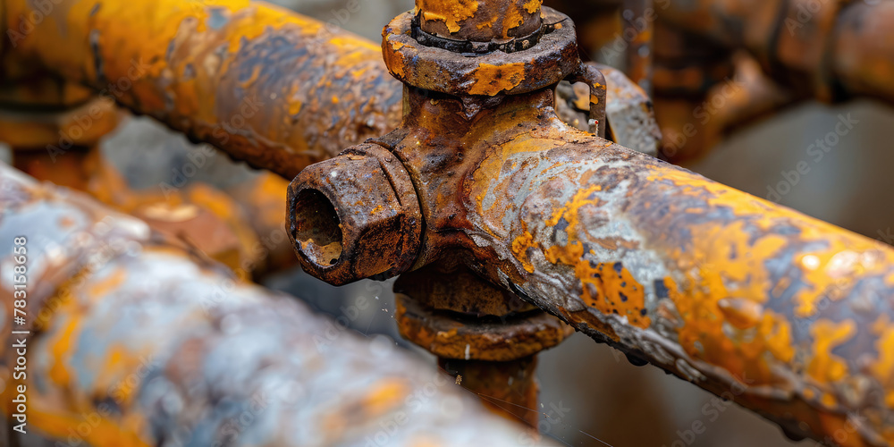 Close-up Old dirty rusty pipes in an apartment. Renovation of dilapidated housing, replacement of plumbing and pipes. Close-up Old dirty rusty pipes in an apartment. Renovation of dilapidated housing, replacement of plumbing and pipes.