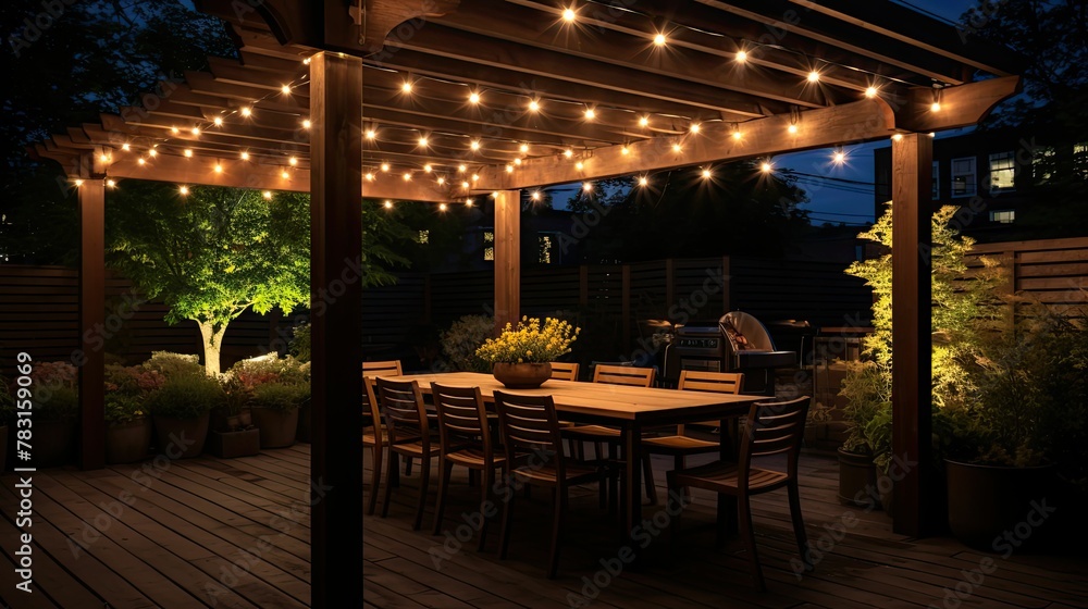 patio wood string lights