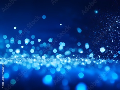 a blue background with sparkling water and blue lights