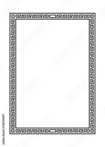 card frame traditional antique greek ornament decoration pattern sign element rectangular motiv vector fret