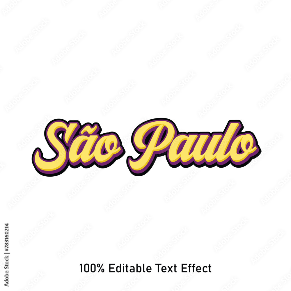 São Paulo text effect vector. Editable college t-shirt design printable text effect vector