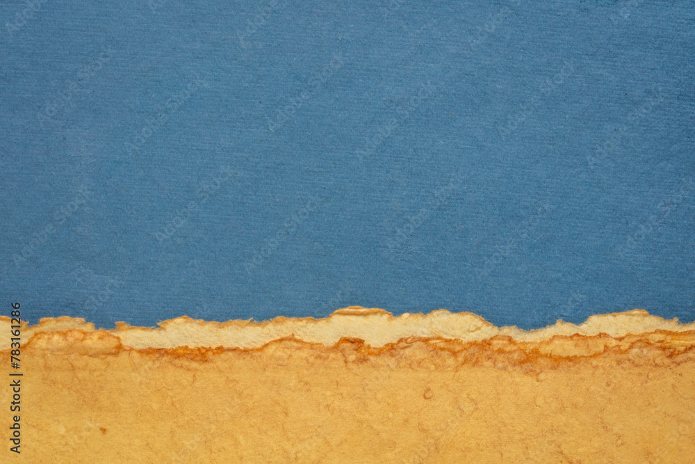 abstract landscape in pastel tones with a blue sky - a collection of handmade rag papers abstract landscape in pastel tones with a blue sky - a collection of handmade rag papers