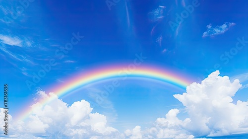 double rainbow blue sky © vectorwin