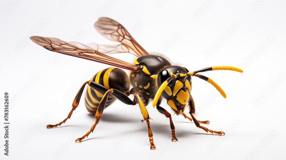 Profile of a Wasp on a White Background. Generative AI Profile of a Wasp on a White Background. Generative AI