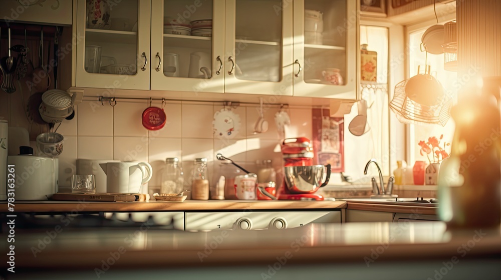 focus blurred kitchen interior focus blurred kitchen interior