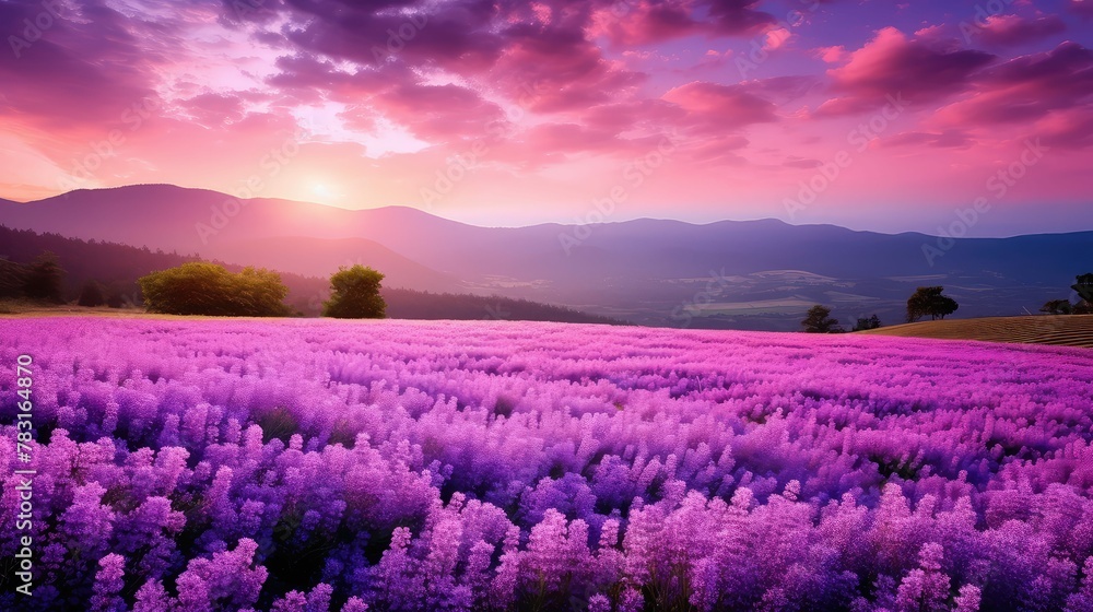 Fototapeta premium landscape purple pink gradient