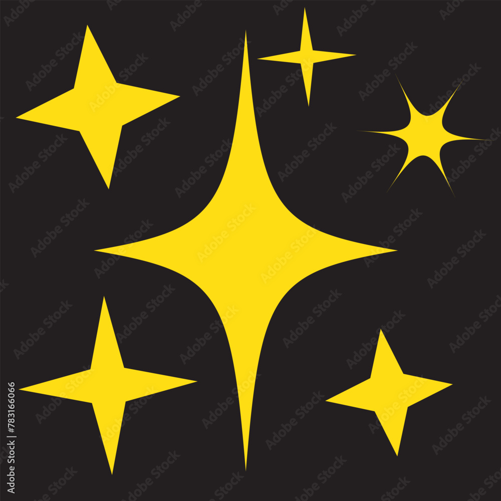 Obraz premium Sparkle star icons. Shine icons. Stars sparkles vector