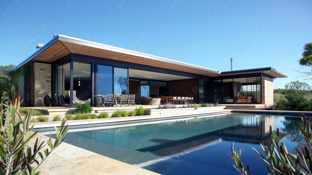 modern Australian house architecture design concept, luxury home exterior design 