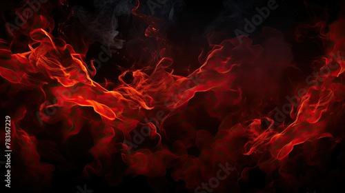 pitch dark red flames photo