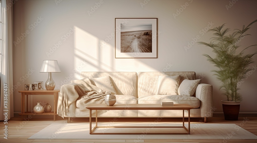 Fototapeta premium living blurred simple interior