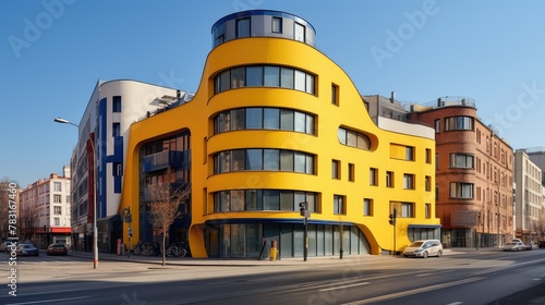 modern yellow building © vectorwin