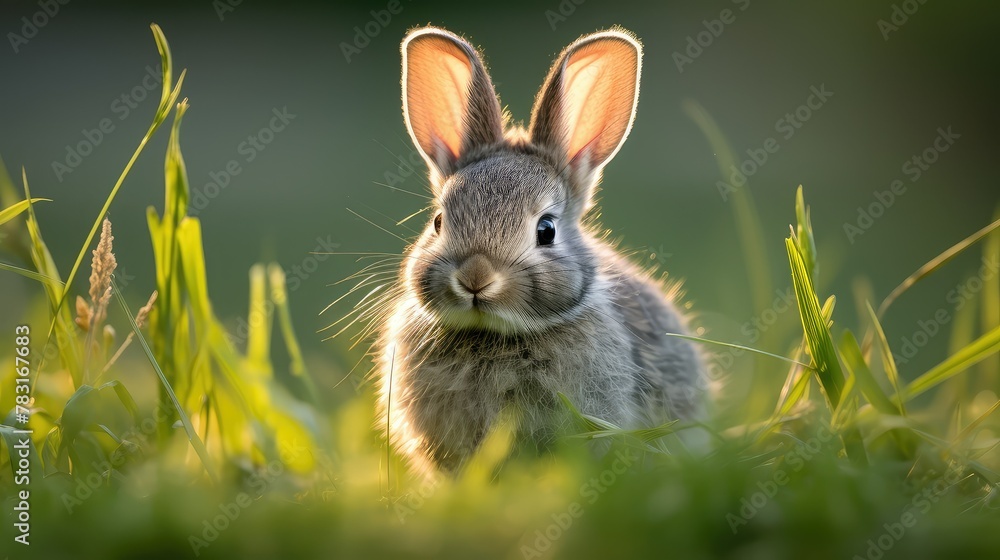 Fototapeta premium close gray rabbit