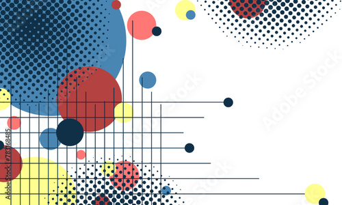 Background with circles and lines. Technological base with high-tech digital data transmission system and computer-aided electronic design