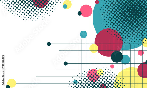 Background with circles and lines. Technological base with high-tech digital data transmission system and computer-aided electronic design