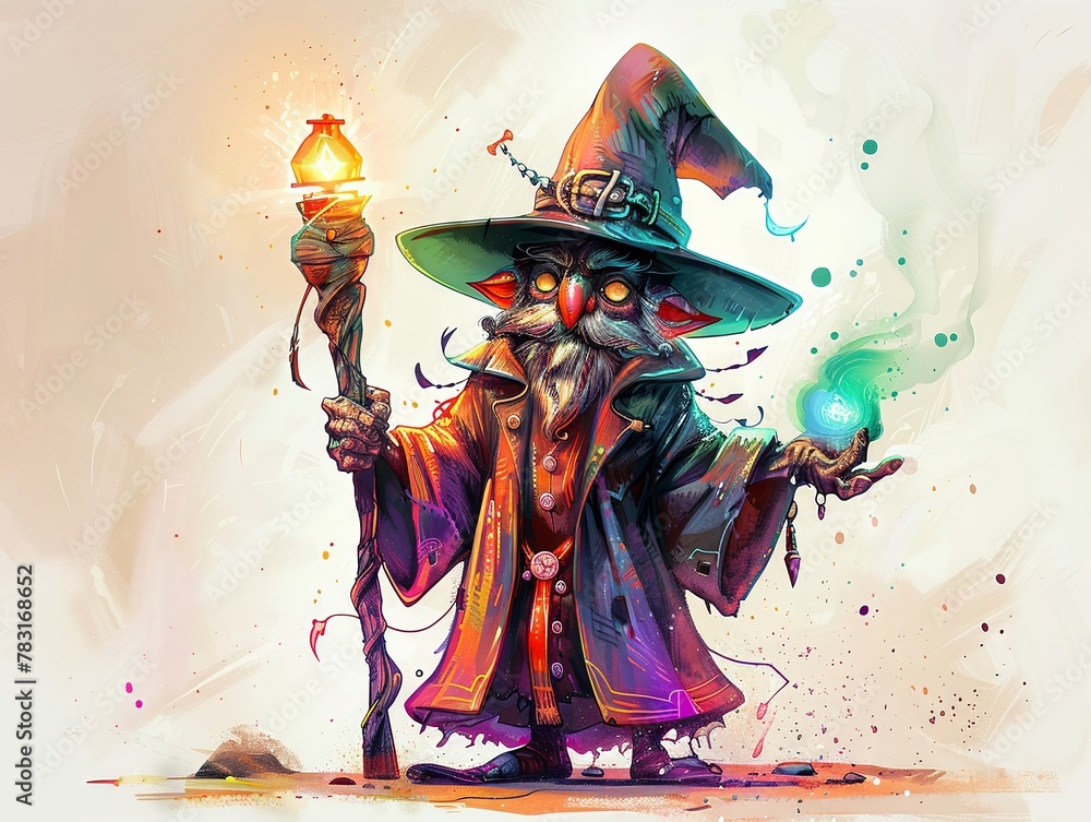Fototapeta premium A mysterious sorcerer illustrated with the best quality for a truly unique experience