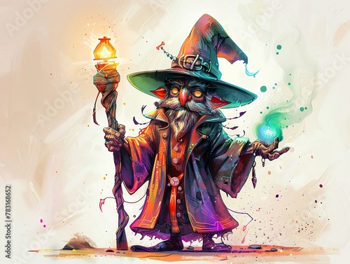 A mysterious sorcerer illustrated with the best quality rendering for a truly unique experience