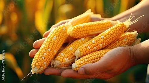 harvest growing corn background