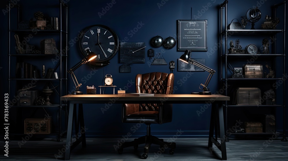Fototapeta premium chair home office dark