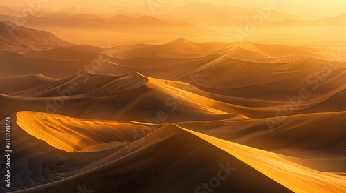 desert landscape with dunes at sunset