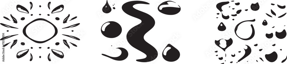 Print Vector Set of Organic Blob Shape Silhouettes in Modern Style Print Vector Set of Organic Blob Shape Silhouettes in Modern Style