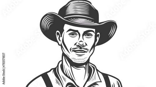 Farmer icon in black monochrome style isolated on w