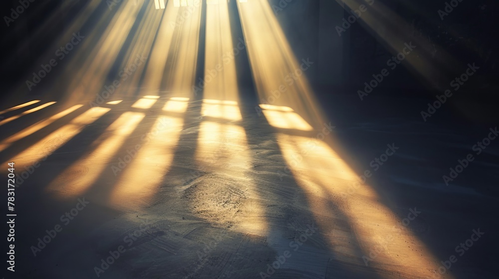 Illuminated beams of light casting dramatic shadows for a captivating effect