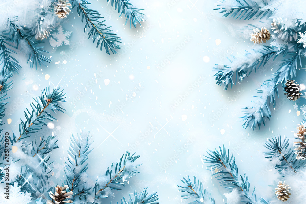 christmas background with fir branches and snow christmas background with fir branches and snow