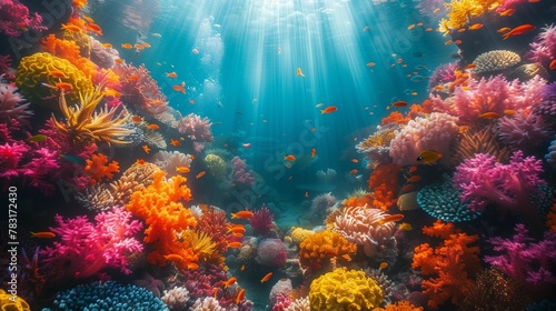 Vibrant Underwater Paradise, generative ai © Matus