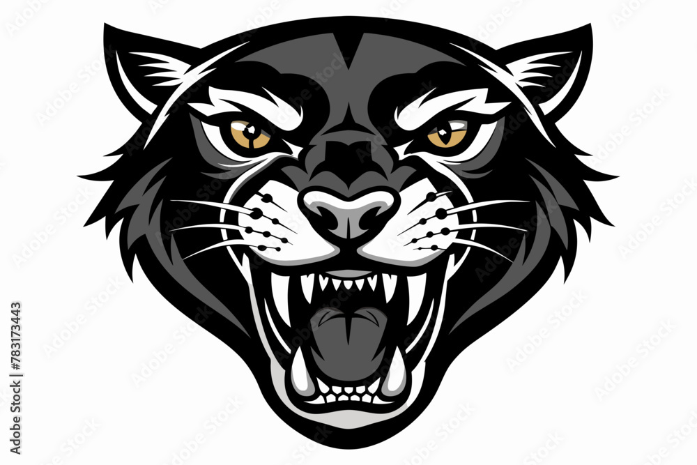 Angry Jaguar Head Icon black silhouette Angry Jaguar Head Icon black silhouette