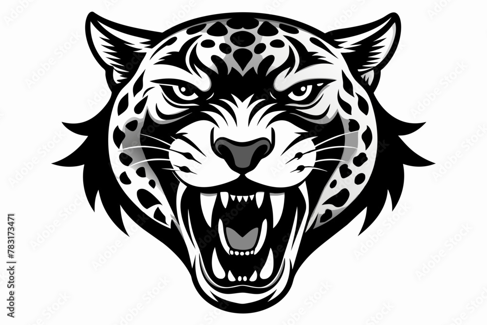 Angry Jaguar Head Icon black silhouette Angry Jaguar Head Icon black silhouette
