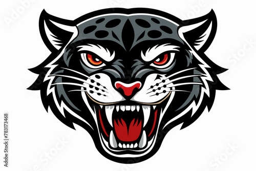 Angry Jaguar Head Icon black silhouette