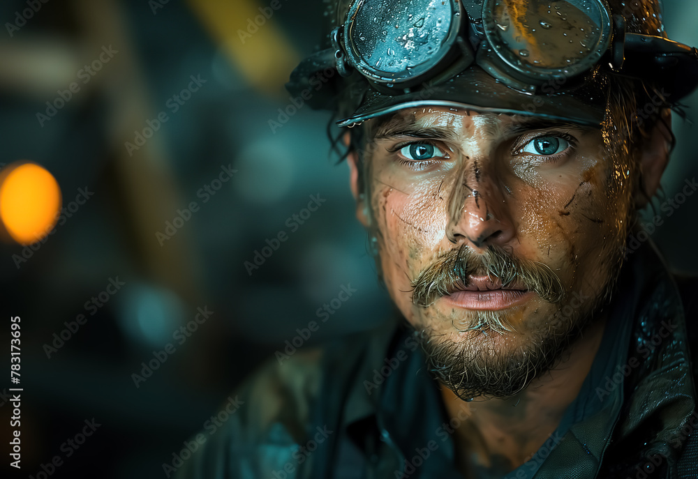A hardworking male worker is busy at work inside a factory. A man worker focuses on tasks and contributing to the production process. Generative AI. A hardworking male worker is busy at work inside a factory. A man worker focuses on tasks and contributing to the production process. Generative AI.