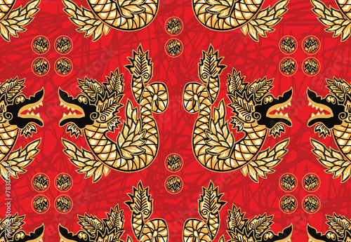 Batik Indonesian: is a technique of wax-resist dyeing applied to whole cloth, or cloth made using this technique originated from Indonesia. © Niyaska