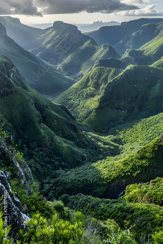 Panoramic Epitome of Natural Majestic: Nyanga Mountain Range Bathed in Gilded Sunlight
