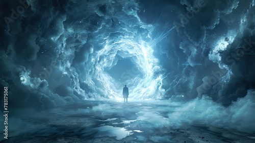 Supernatural 3D glow emanating from a mystical portal