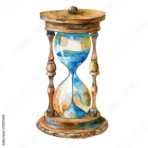 hourglass vector illustration in watercolour style