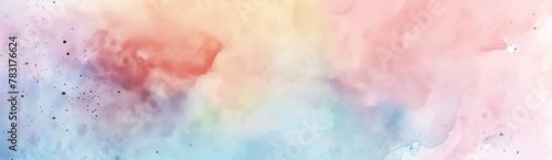 Watercolor background with soft pastel tones and splashes of paint, using a delicate rainbow color palette