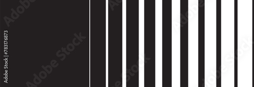 Vertical speed line halftone gradient line pattern background. Speed line halftone pattern thick to thin. Vector illustration. Monochrome pop art stripe overlay for poster illustration. 
