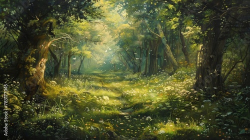 Everlasting peace portrayed in the quiet solitude of a forest glade