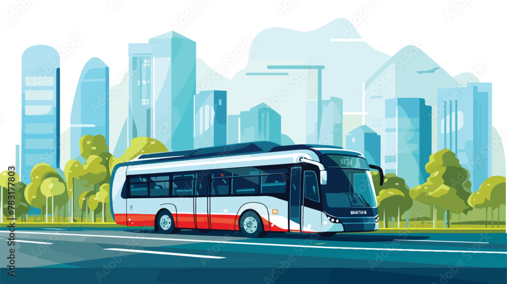 Fast urban transport 2d flat cartoon vactor illustr