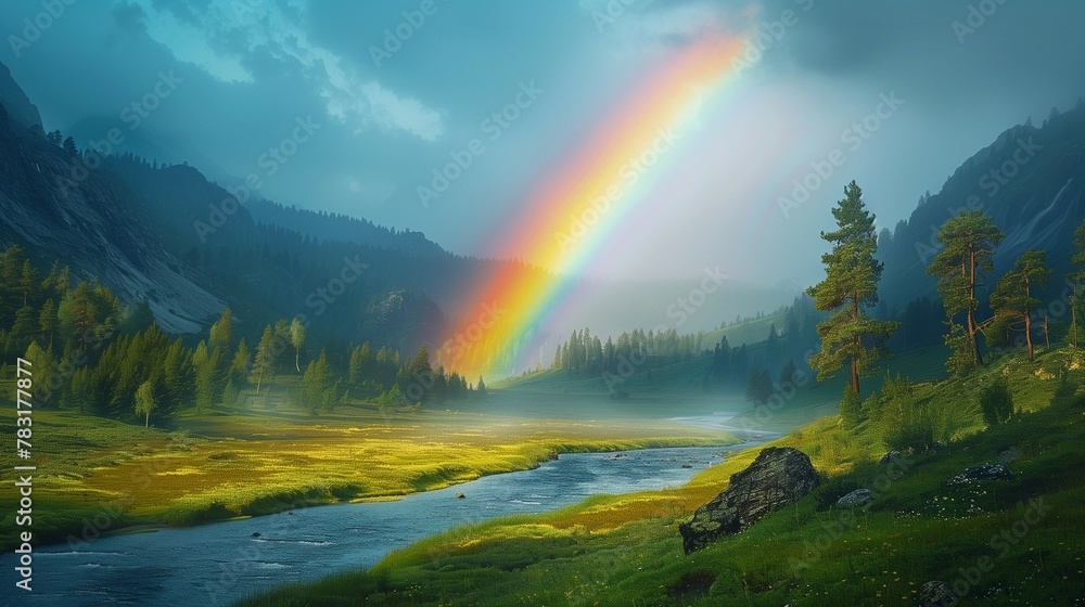 Awe-Inspiring Rainbow After the Storm, generative ai