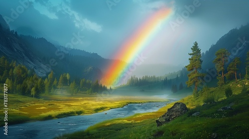 Awe-Inspiring Rainbow After the Storm, generative ai