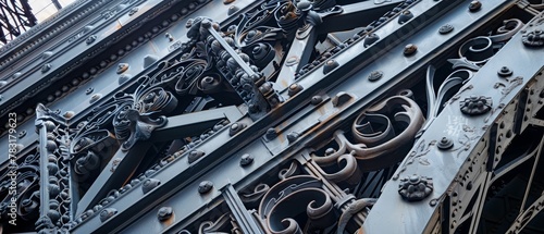 Intricate ironwork details, Crane shot view photo