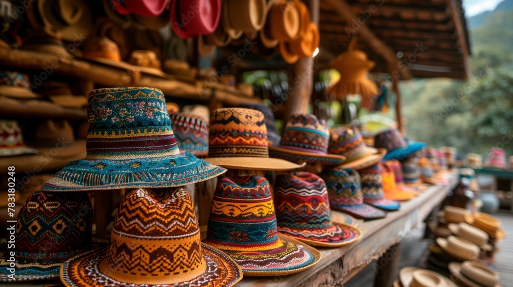 Traditional Hat Weaving Showcase, generative ai